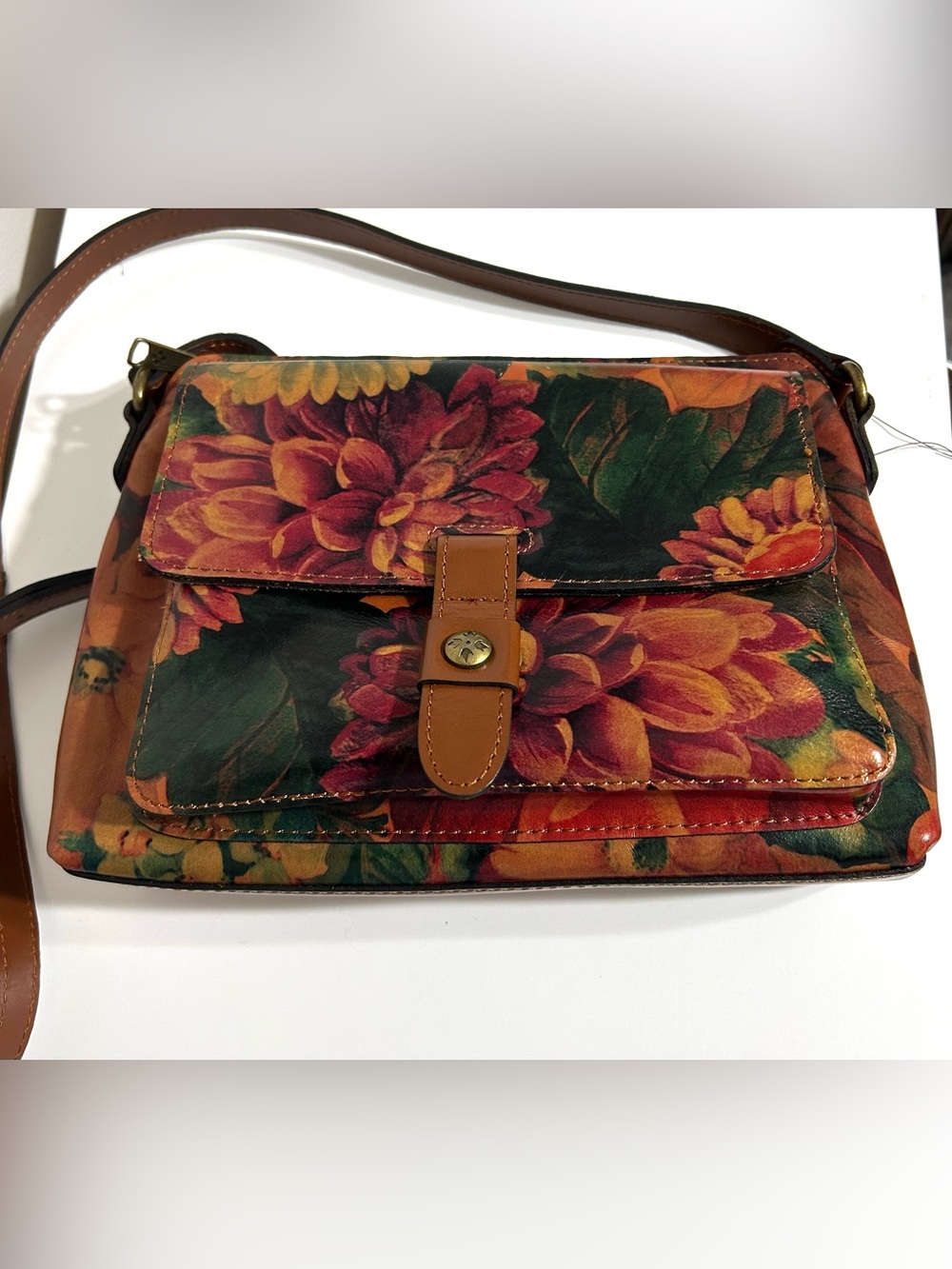 NWT Patricia Nash Carmeline Floral Leather Crossbody Bag - Picture 1 of 11